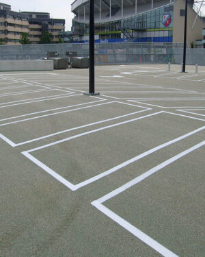 Belijning parkeerterrein kaderlijnen