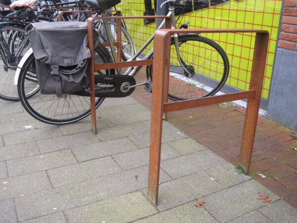 Fietsaanleunbeugel Corten staal