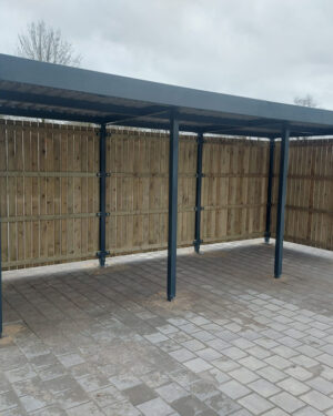 Fietsenstalling H-100 gepoedercoat geimpregneerd hout