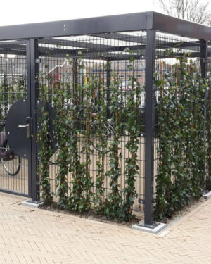 Fietsenstalling H-200 dubbelstaafs mat met hedera