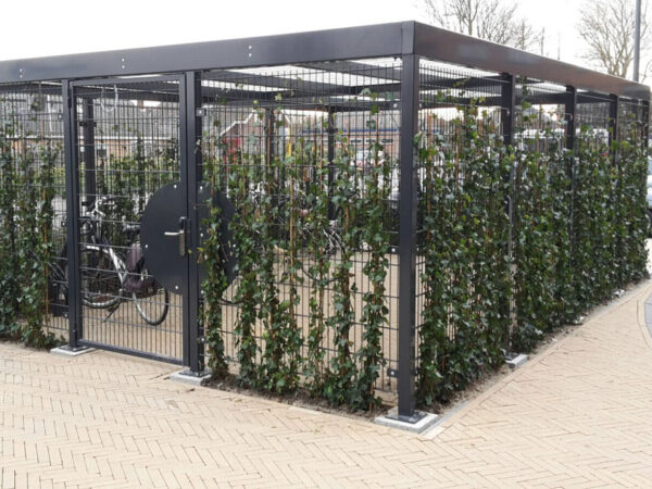 Fietsenstalling H-200 dubbelstaafs mat met hedera