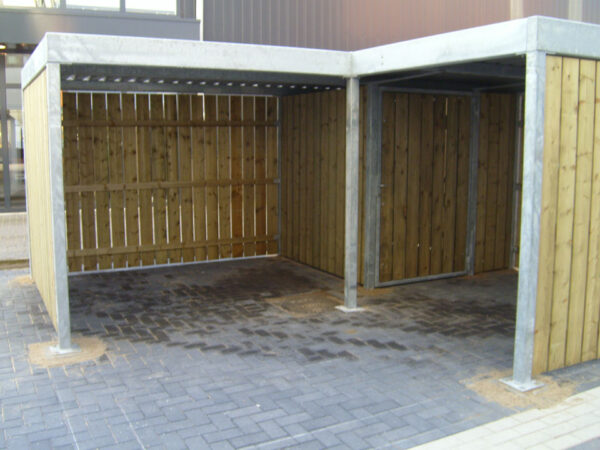 Fietsenstalling H100H200 geimpregneerd hout speciale uitvoering