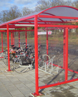 Fietsenstalling V400 rood gepoedercoat