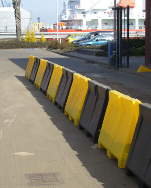 Kunststof Barriers geel zwart