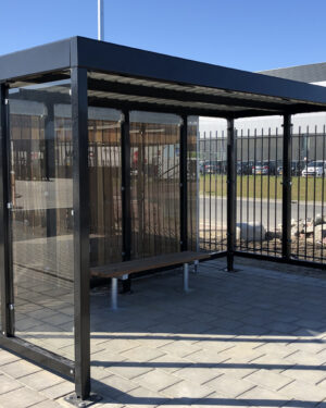 Rokersoverkapping R-100 hardglas gepoedercoat met bank SH-110