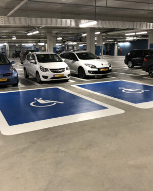 Wegmarkeringen symbool invalideparkerplaats